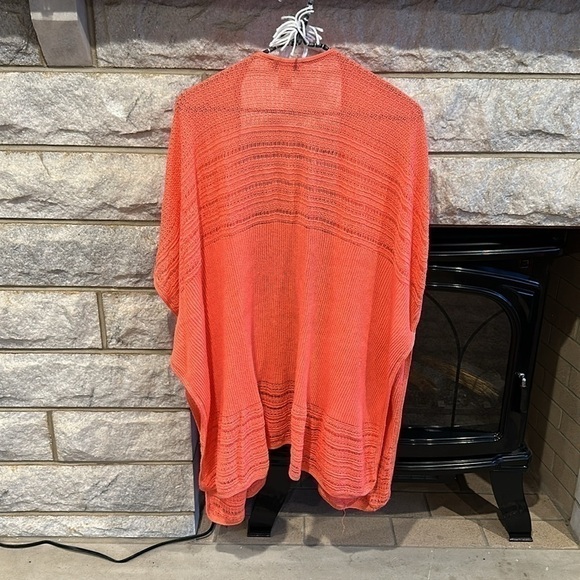 Christopher & Banks tunic length sweater cardigan salmon pink size L/XL - Picture 6 of 6